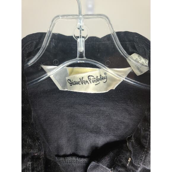 VTG Diane von Furstenberg black corduroy button down shirt - small - Picture 2 of 4